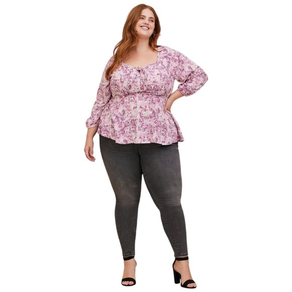 TORRID x HARRY POTTER - Deathly Hallows Peplum Tie Front Blouse Size 1X NEW NWOT - Picture 5 of 8